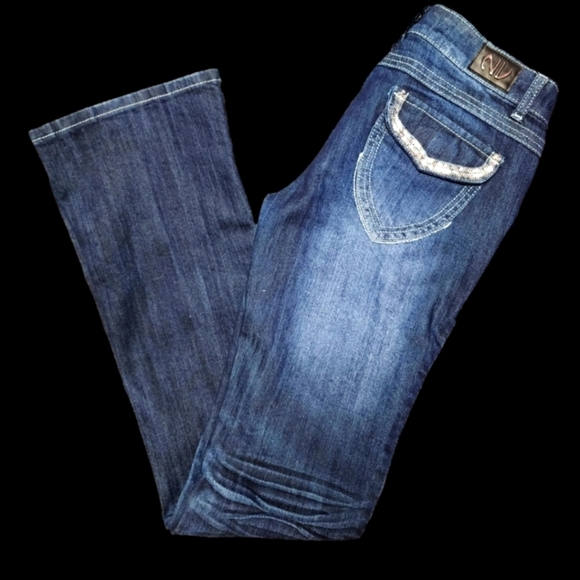 🔥NV Bootcut, Sequin Pockets, W 27, L 30.5 - Picture 1 of 3
